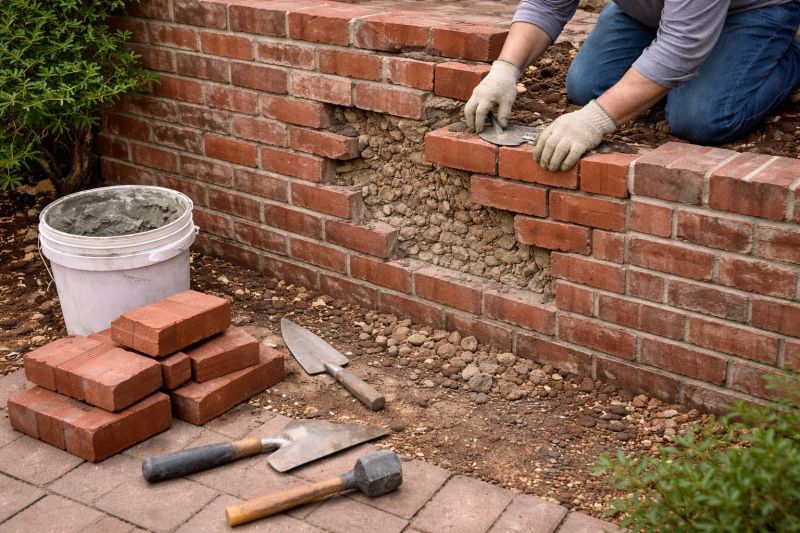 Brick Retaining Wall Repair in Boca Raton, FL