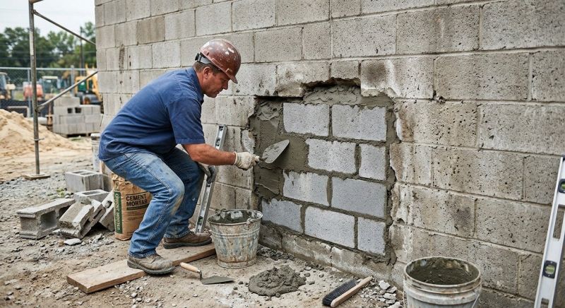 Cinder Block Wall Repair in Boynton Beach, FL