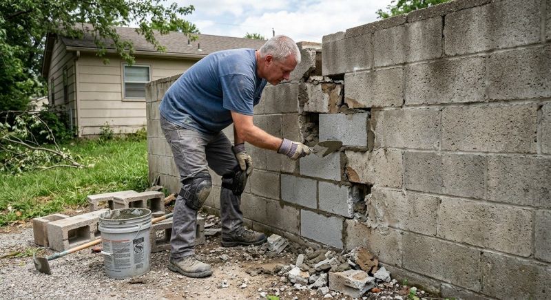 Cinder Block Wall Repair in Hollywood, FL